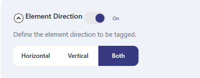 Element Direction filter with Horizontal, Vertical, Both options
